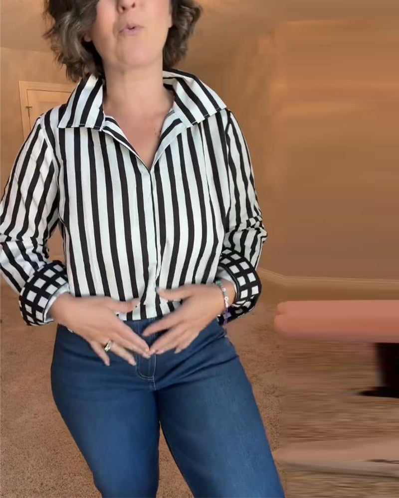 Vertical Striped Elegant Blouse