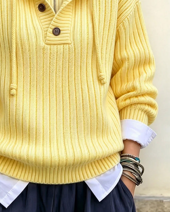 Half-Zip Hooded Drawstring Pullover