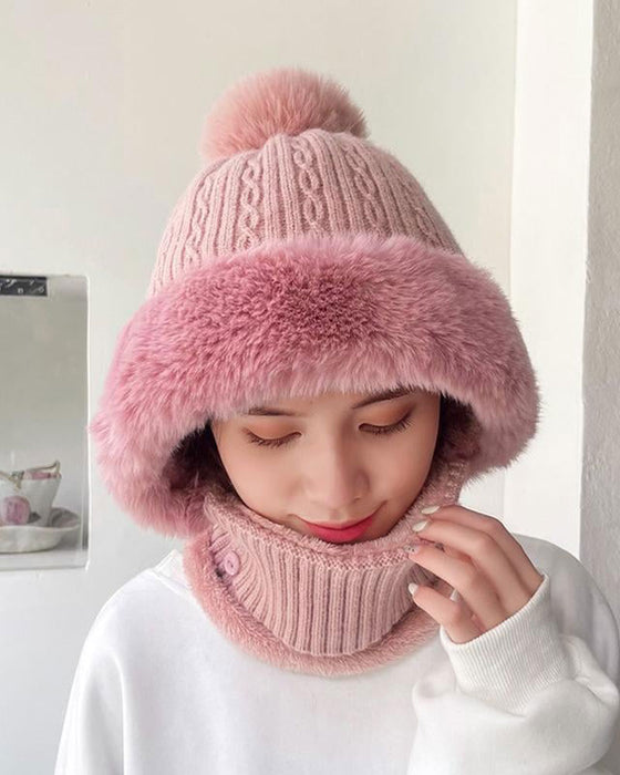 All-in-One Knitted Hat and Scarf