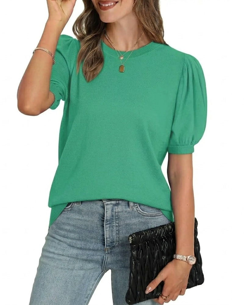 Puff Sleeve Short-Sleeved T-Shirt