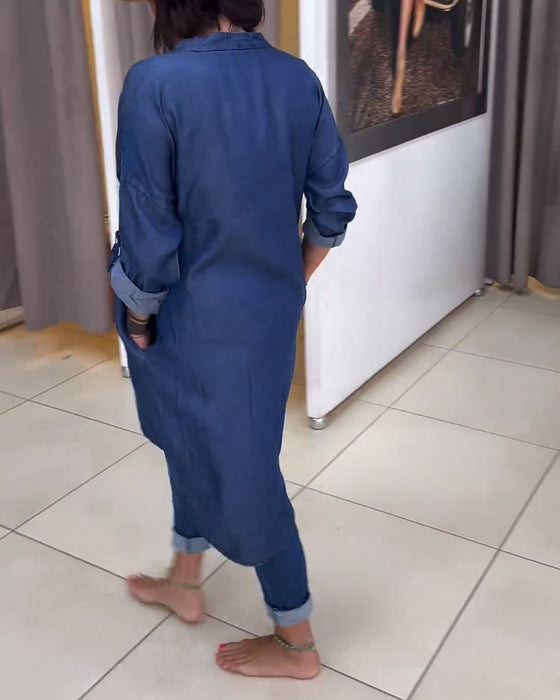 Letter print irregular button top