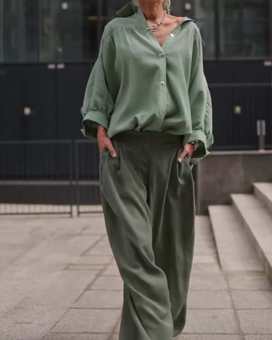 Casual Solid Color Long Sleeve Shirt
