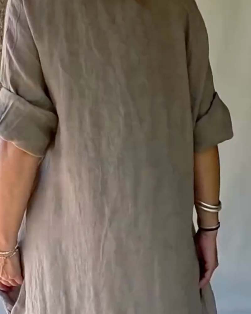 Solid Color Simple Loose Dress