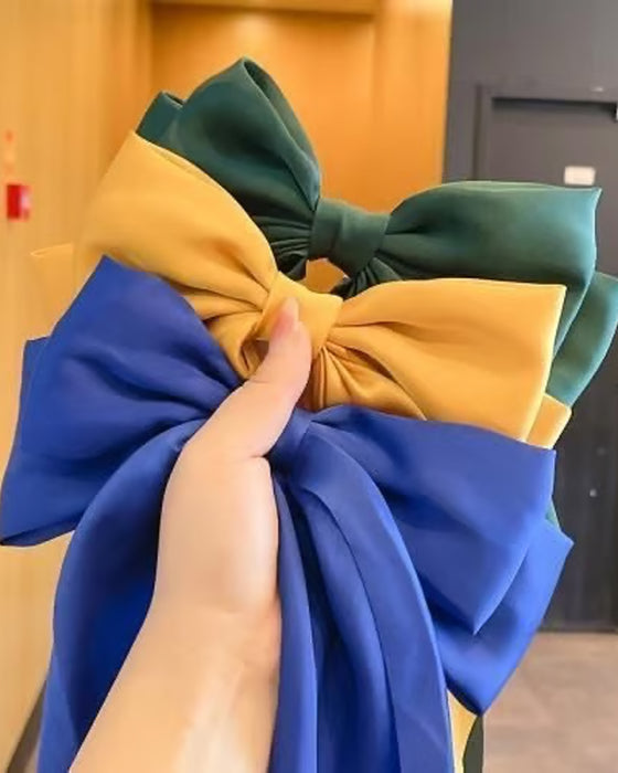 🔥Large Bow Hair Clip for Women – Wedding & Everyday Ponytail Accessory with Long Tail