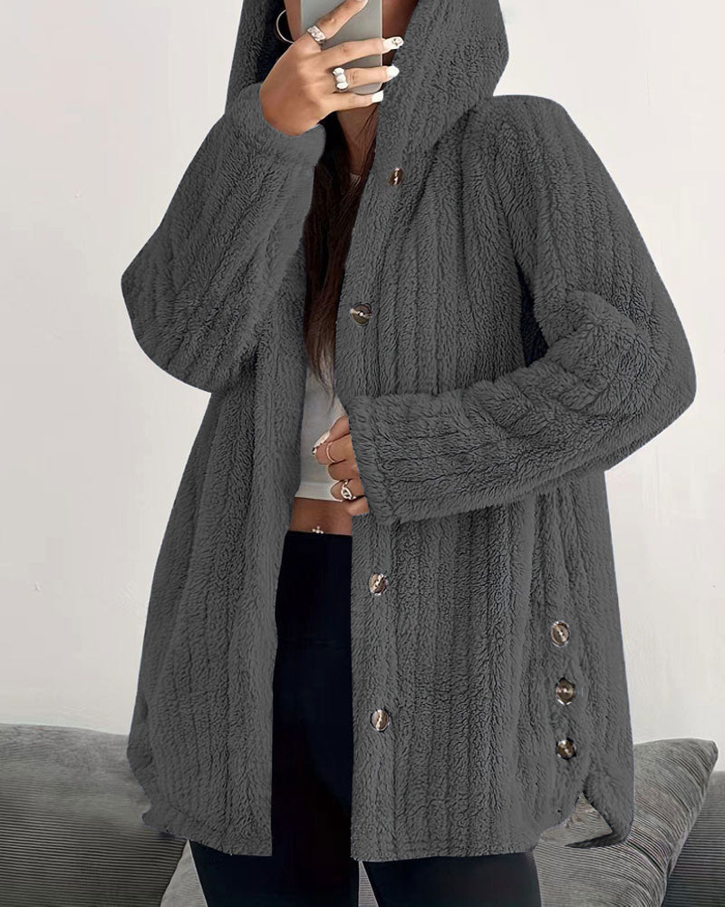 Solid Color Long Sleeve Coat