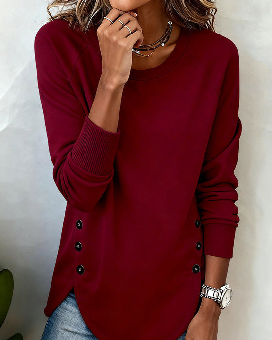 Irregular Hem Raglan Sleeve Sweatshirt