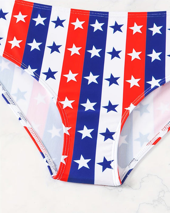 Stars And Stripes Print Bikini