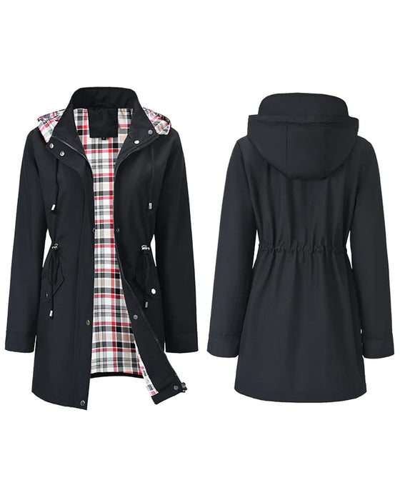 Women Waterproof Long Hooded Trench Coats