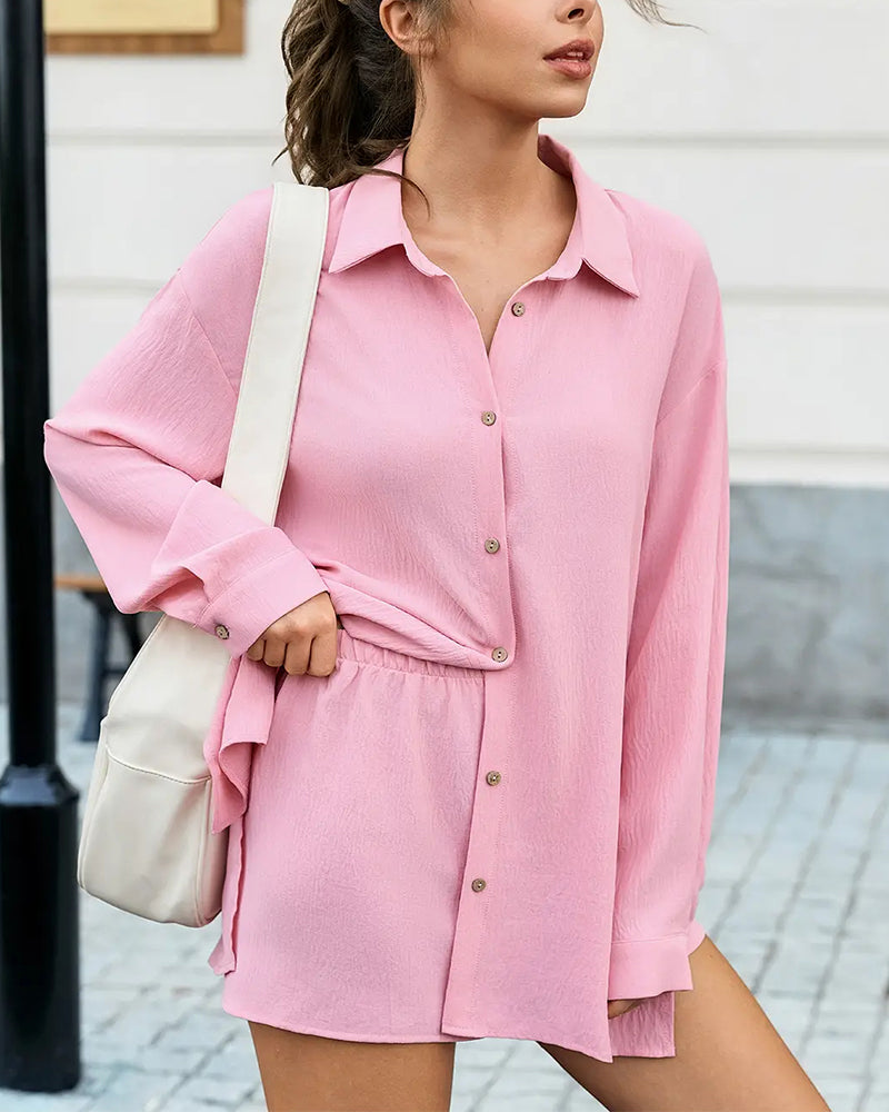 Loose-Fit Off-Shoulder Casual Set