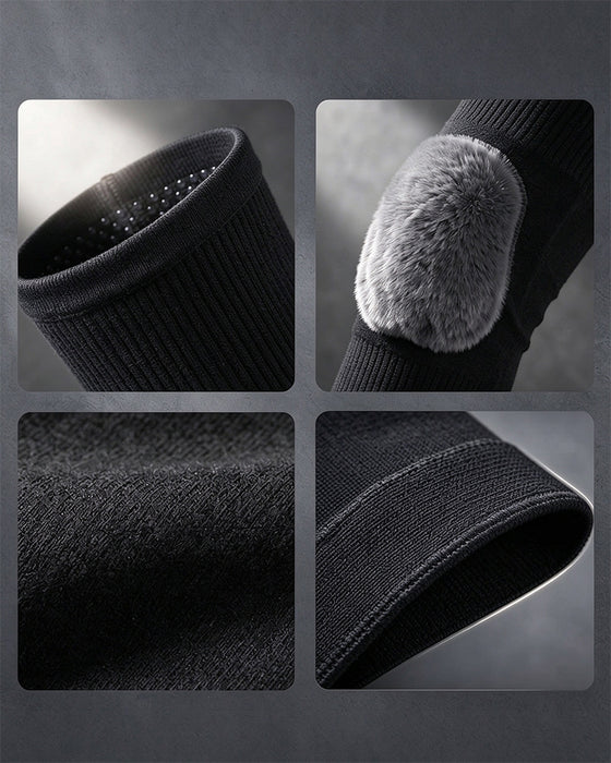 Fleece-Lined Soft-Knit Thermal Knee Warmers