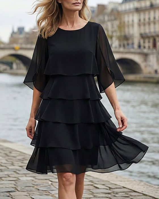 Loose Round Neck Cake Dress