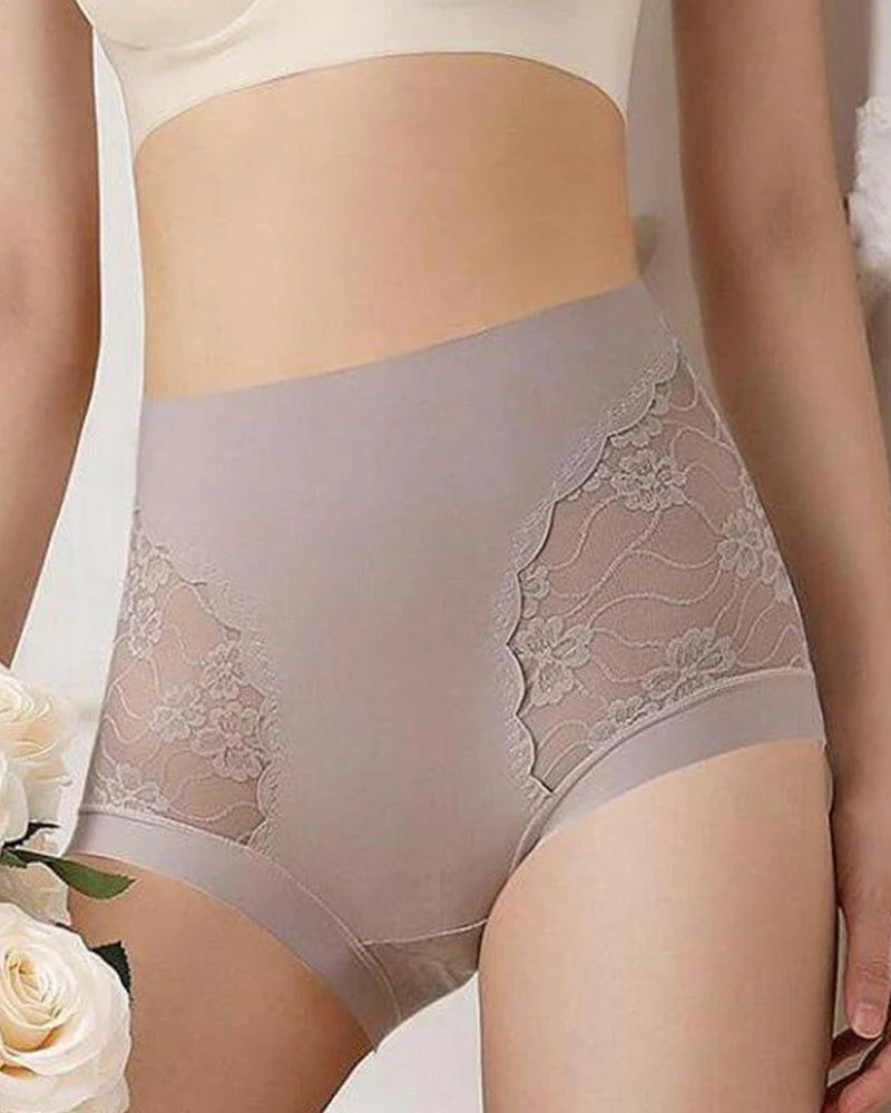 Women’s High-Waist Lace Seamless Stretch Silky Underwear
