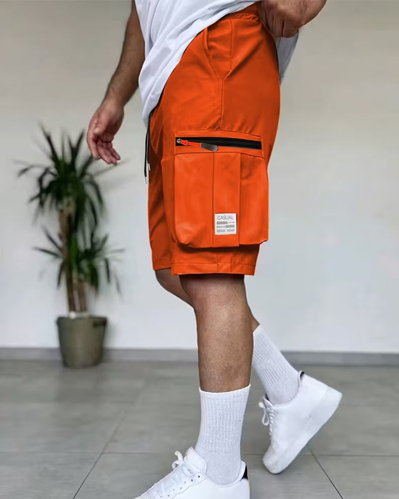 Men's Solid Loose Fit Short Cargo Pant
