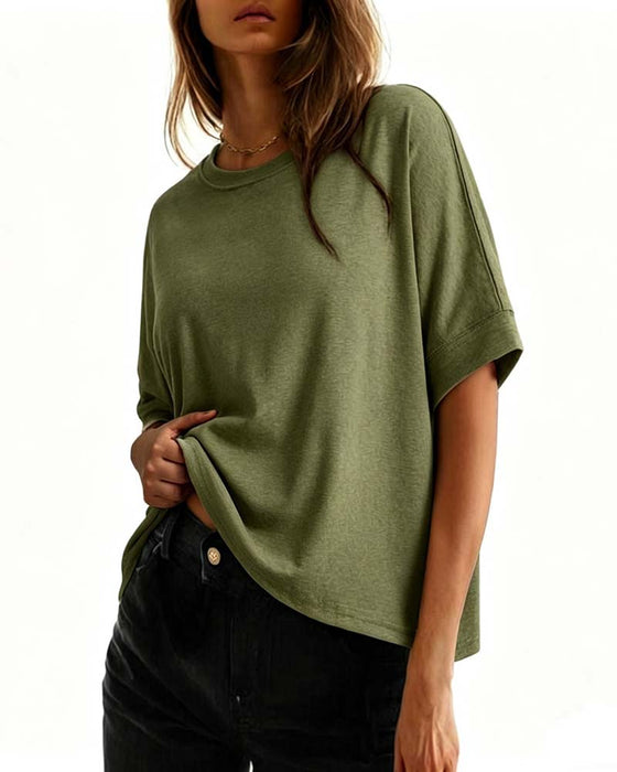 Crew Neck Loose Short Sleeve T-Shirt