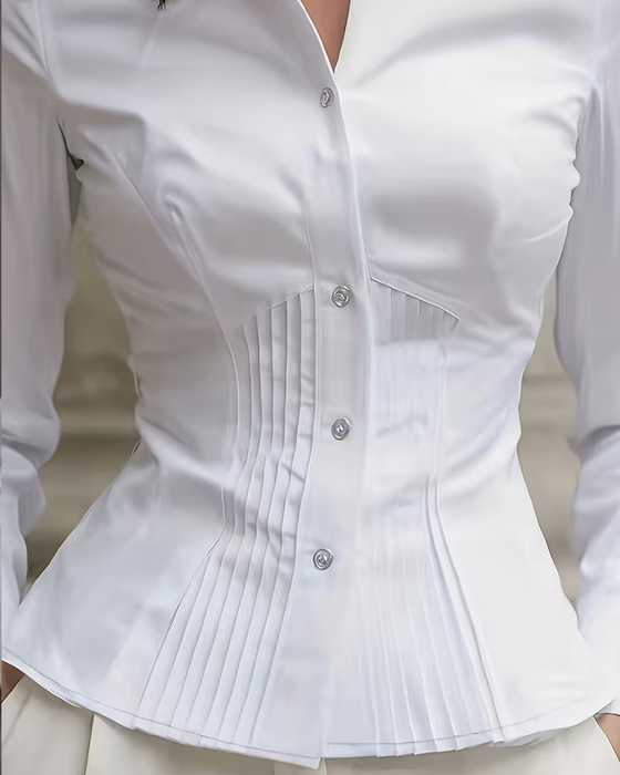 Ruched Waist Fitted Shirt