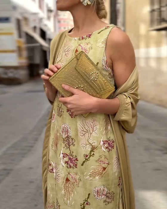 Sleeveless Maxi Dress + Matching Cardigan Set