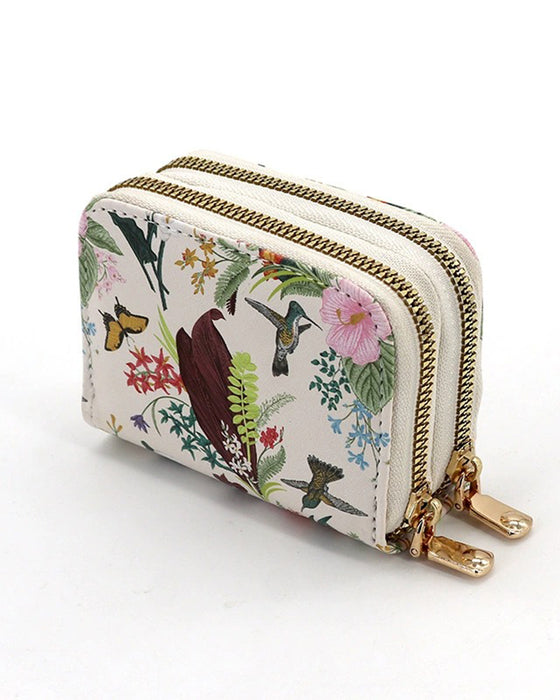 Rfid Blocking Card Holder Double Zipper Wallet