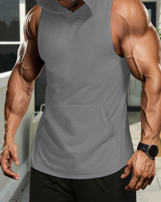 Men's Hooded Pocket Tank Top