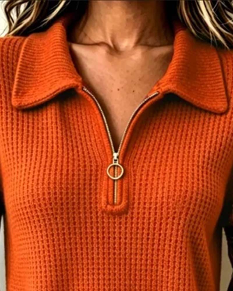 Long Sleeve Lapel Sweatshirt