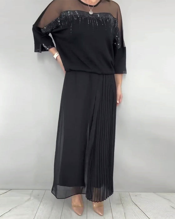 Mesh Splicing Loose Blouse