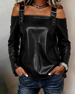Off-Shoulder Strap Trendy Blouse
