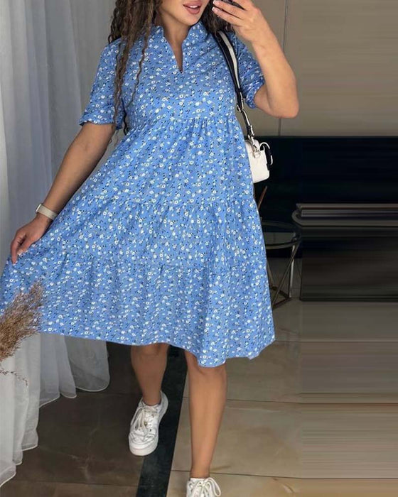 Loose floral casual dress