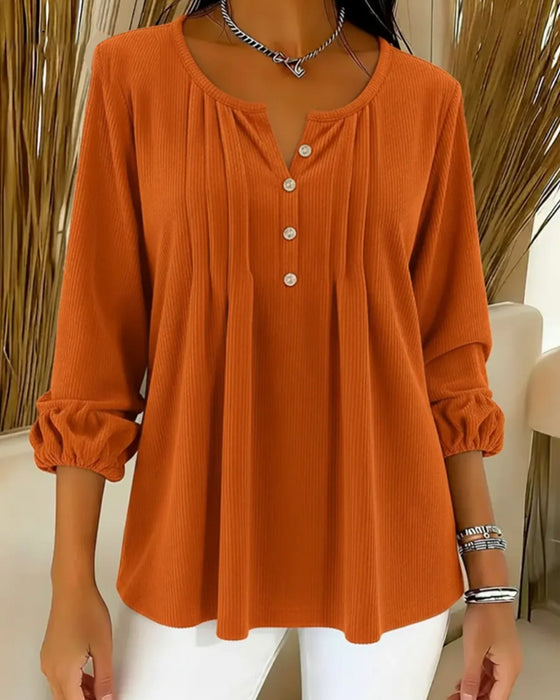 Button-Down Loose Casual Top