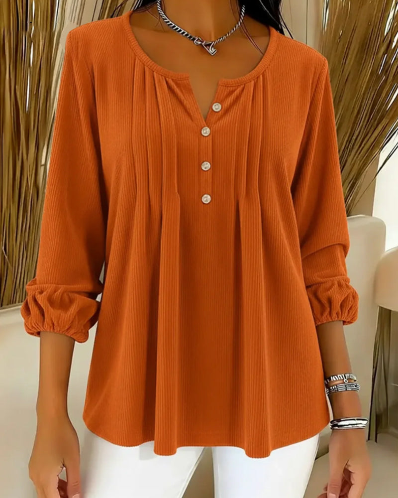 Button-Down Loose Casual Top