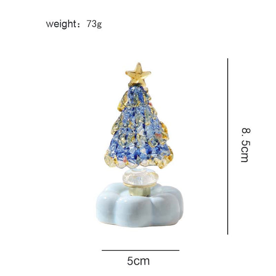 Glass Christmas Tree with Rotating Ceramic Base