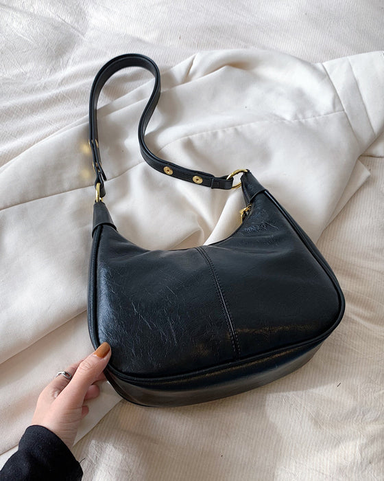 Waxed Leather Underarm Bag