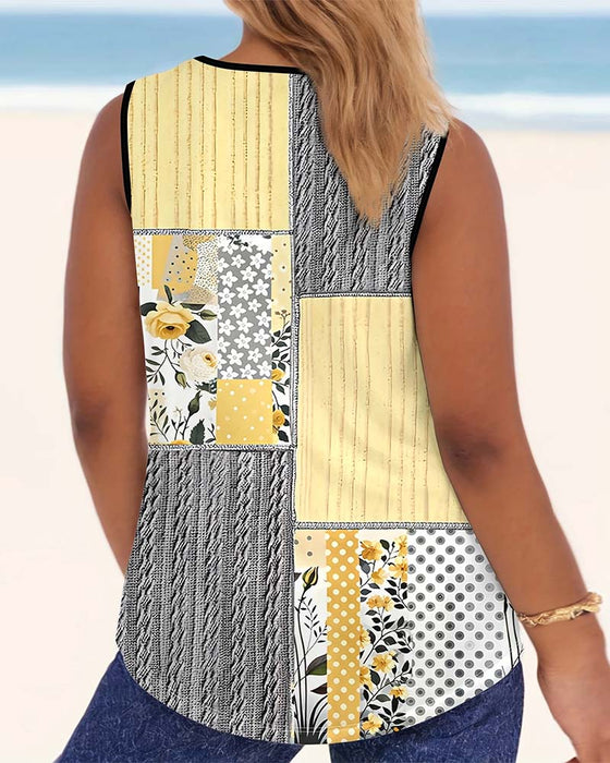 U - Neck Floral Printed Tank Top