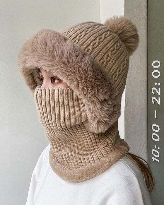 All-in-One Knitted Hat and Scarf