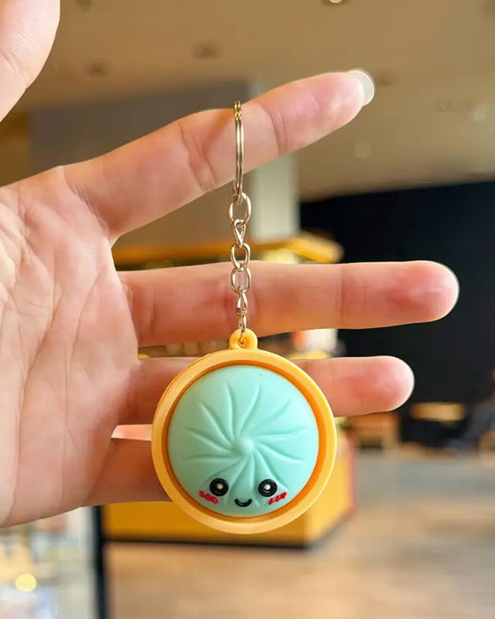 Cute Dumpling Pressable Glow Squishies Fidget Keychain