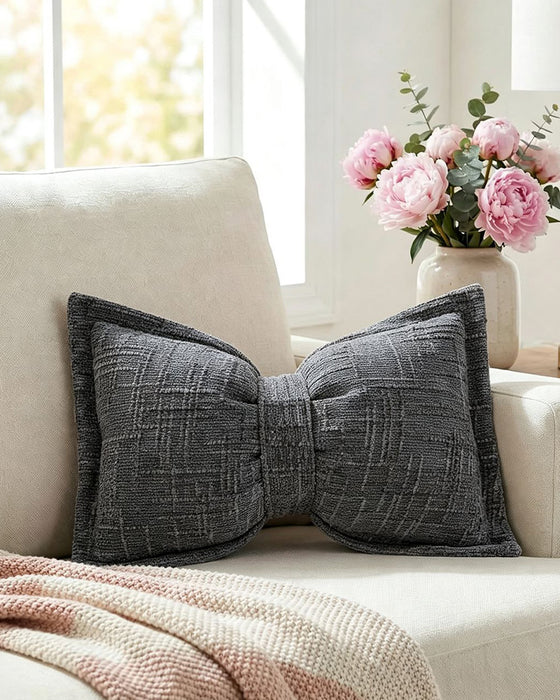 Soft Bow-Shaped Throw Pillowcase