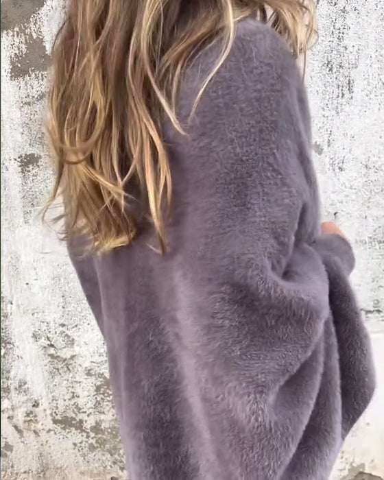 Casual solid color fringe cardigan