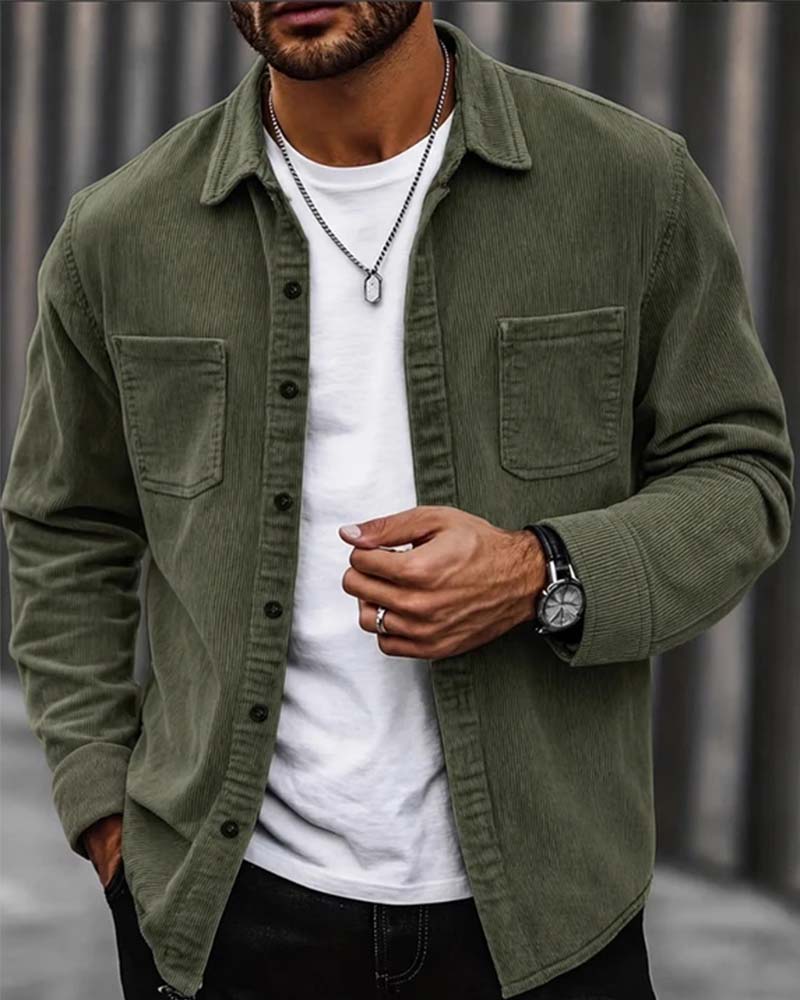 👔Men's Casual Corduroy Shirt Jacket – Classic Texture Meets Everyday Comfort