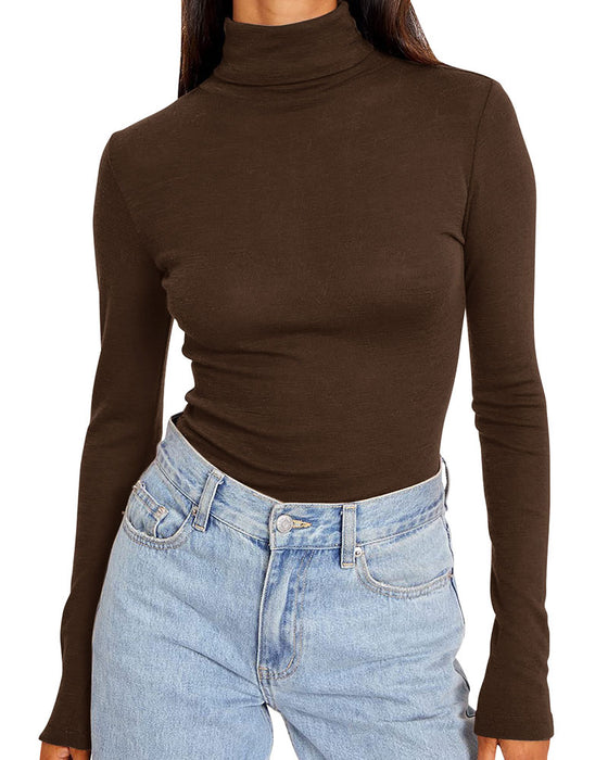 Solid Color Half Turtleneck Bottoming Top