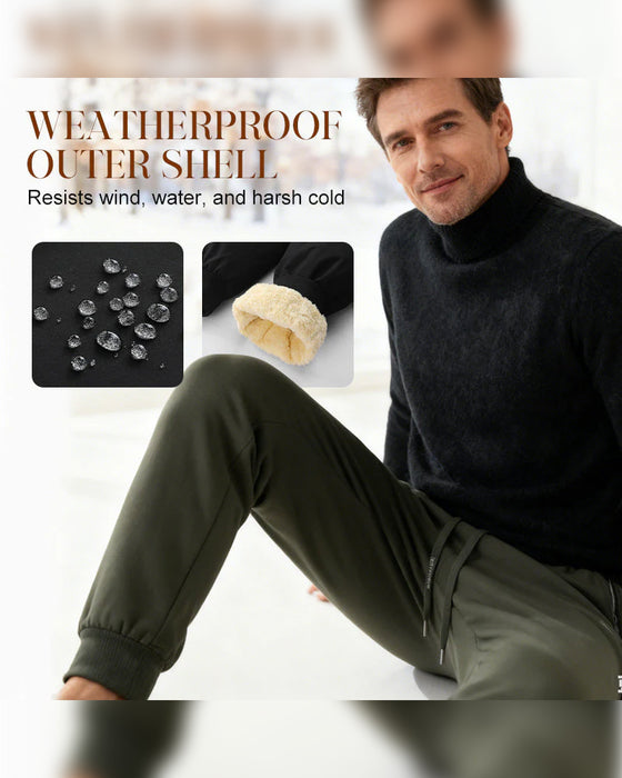 Men's Warm-Lined Waterproof Drawstring Trousers