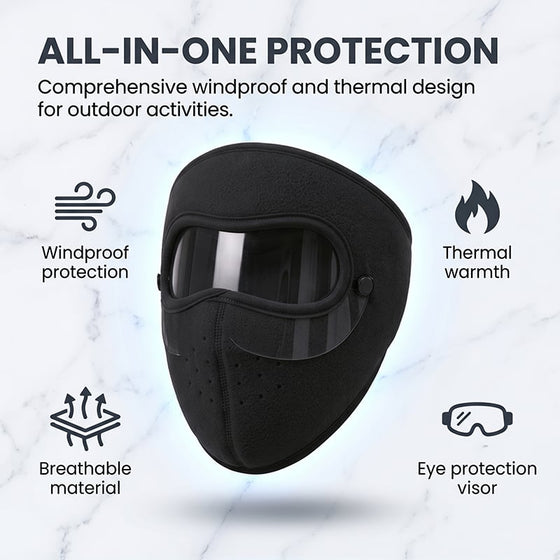 Thermal Ear Protection Winter Face Mask with Protective Eye Shield