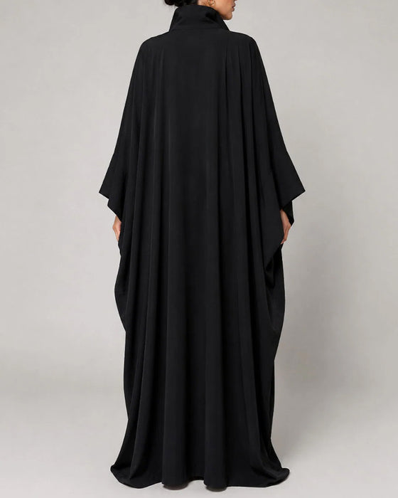 Lapel Batwing Sleeve Shirt Dress