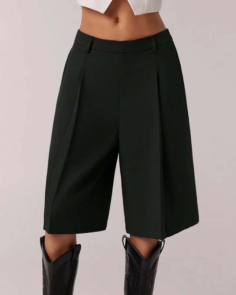 Bermuda Straight Leg Pocket Casual Blazer Pant