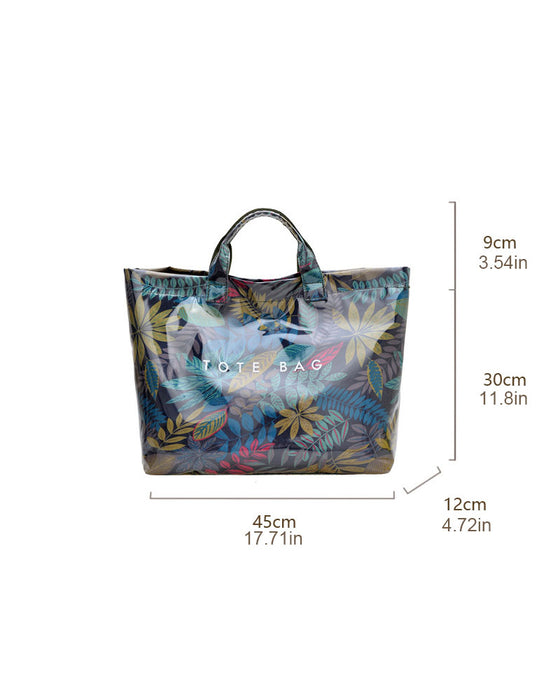 Women's Camo And And Leaf Print Tote Bag