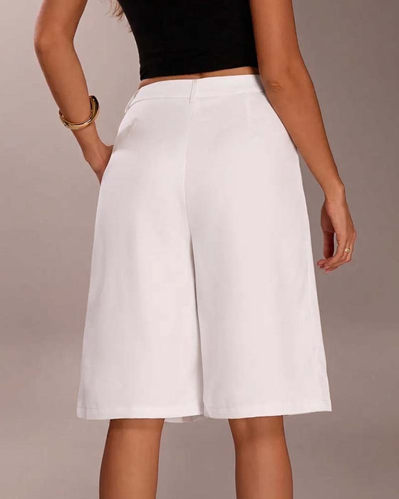 Bermuda Straight Leg Pocket Casual Blazer Pant