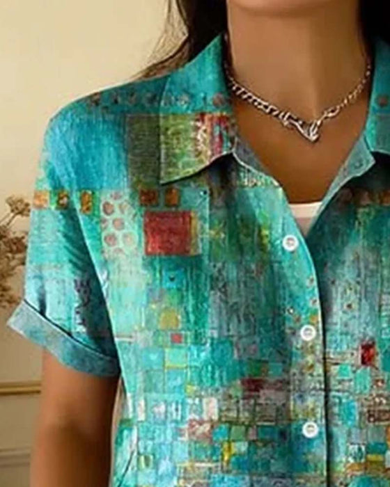 Plaid Contrast Design Shirt