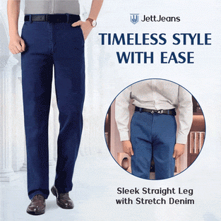Men's Classic Straight Fit Stretch Jeans