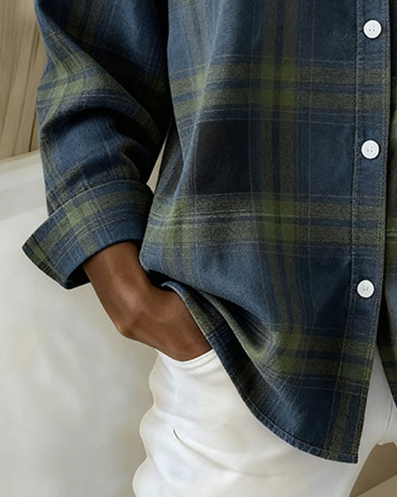 Plaid Lapel Shirt