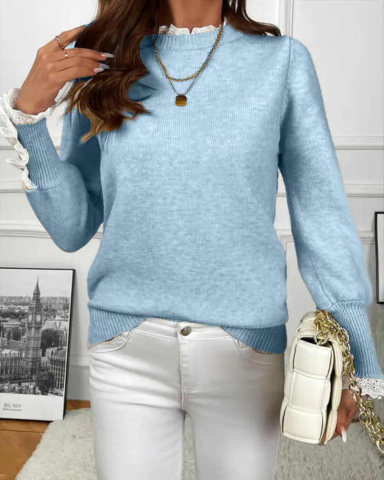 Elegant Lace-Trimmed Jumper