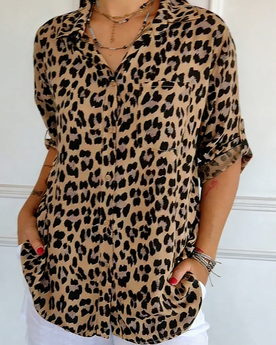 Leopard Print Fashion Blouses