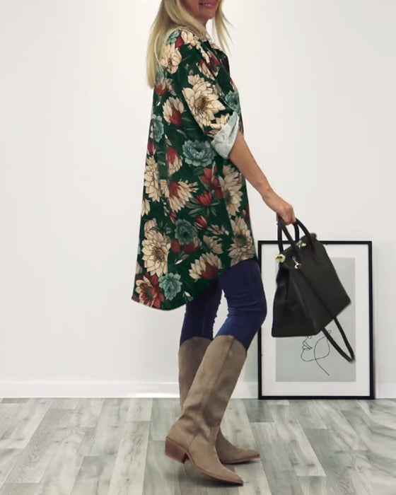 Lapel leopard print shirt