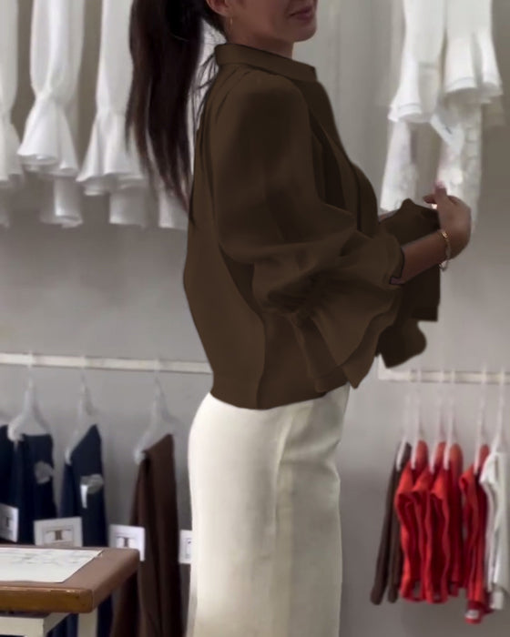 Puff Sleeve Ruffle Shirt